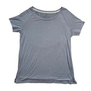 FREE FLY women's shirt, size women's large; Blue; performance, lightweight